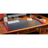Burgundy Leather with Black Trim Desk Set, 10pc